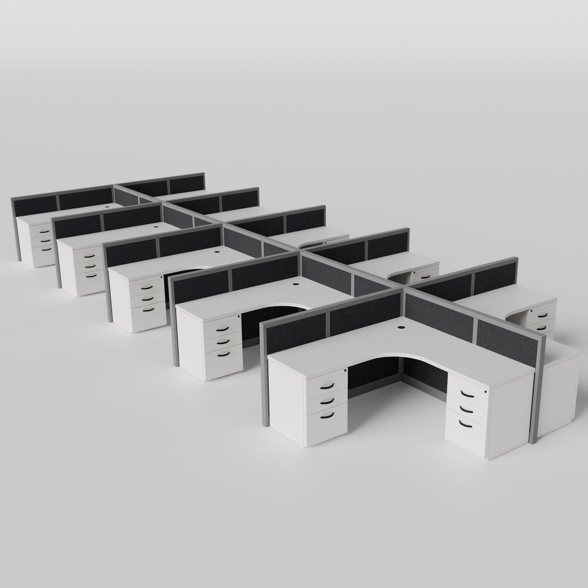 Steelcase Avenir Fabric Panel Workstation - L-Shaped - Set of 10