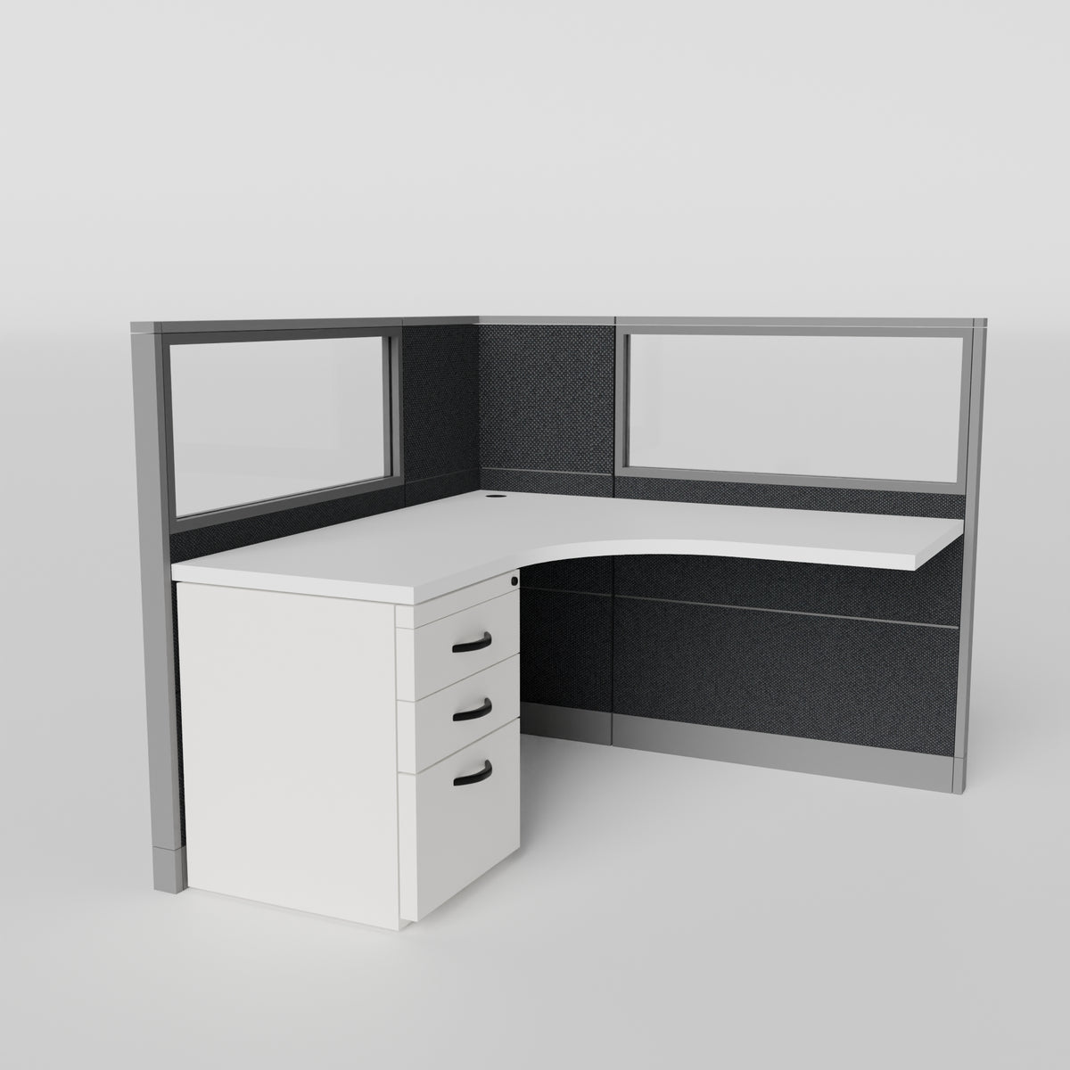 Knoll Reff Glass Panel Workstation - L-Shaped - Individual