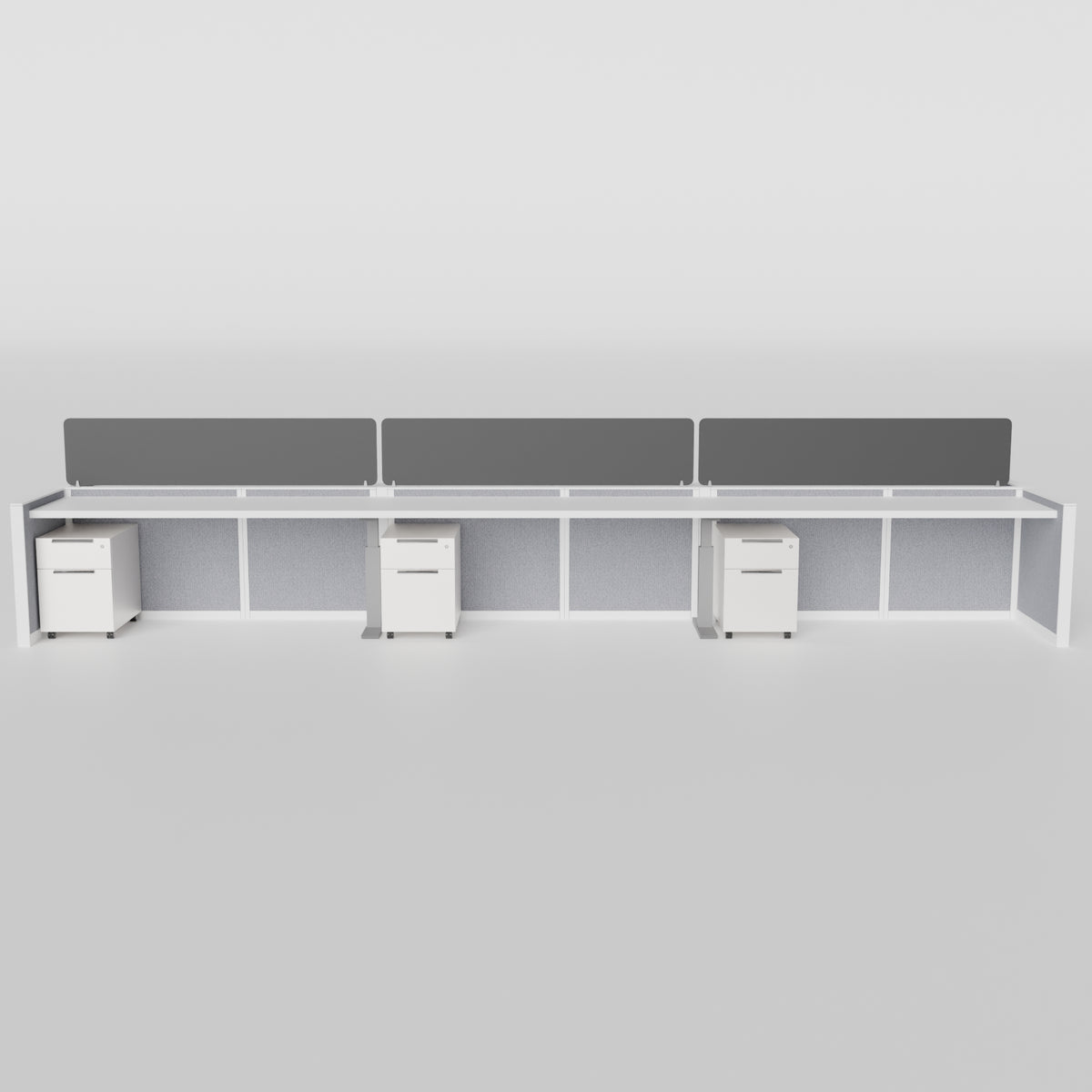 Panel Open Benching - Set of 4 - 65" / Gray