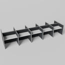 Steelcase Avenir Fabric Panel Workstation - Straight - Set of 10 - Gray Frame / Black Panel / 42" / 48W x 30D