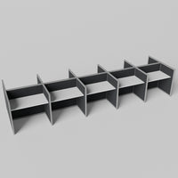 Steelcase Avenir Fabric Panel Workstation - Straight - Set of 10 - Gray Frame / Black Panel / 42" / 48W x 30D