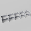 Steelcase Avenir Fabric Panel Workstation - Straight - Set of 10 - White Frame / Gray Panel / 42" / 48W x 30D