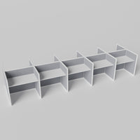 Steelcase Avenir Fabric Panel Workstation - Straight - Set of 10 - White Frame / Gray Panel / 42" / 48W x 30D