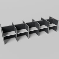 Steelcase Avenir Fabric Panel Workstation - Straight - Set of 10 - Gray Frame / Black Panel / 53" / 48W x 30D