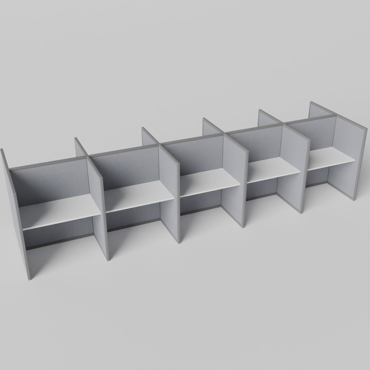 Steelcase Avenir Fabric Panel Workstation - Straight - Set of 10 - Gray Frame / Gray Panel / 53" / 48W x 30D