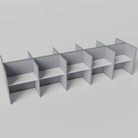 Steelcase Avenir Fabric Panel Workstation - Straight - Set of 10 - Gray Frame / Gray Panel / 53" / 48W x 30D