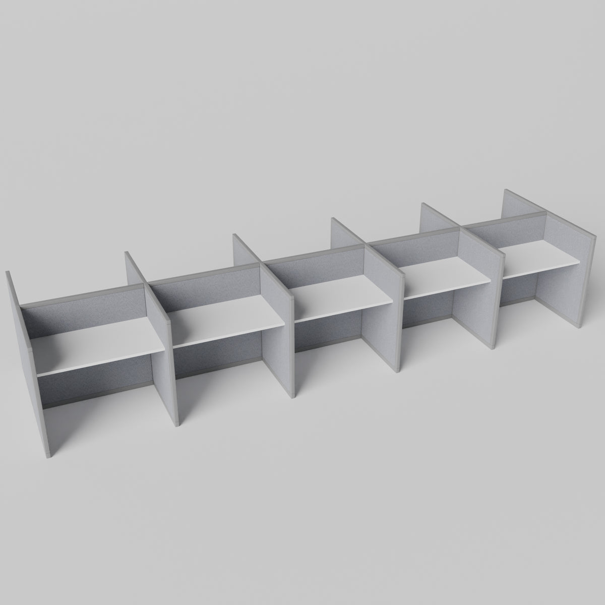Steelcase Avenir Fabric Panel Workstation - Straight - Set of 10 - Gray Frame / Gray Panel / 42" / 48W x 30D