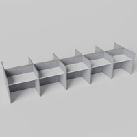 Steelcase Avenir Fabric Panel Workstation - Straight - Set of 10 - Gray Frame / Gray Panel / 42" / 48W x 30D