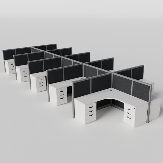 Steelcase Avenir Fabric Panel Workstation - L-Shaped - Set of 10