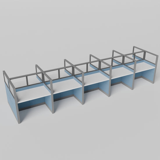 Knoll Reff Glass Panel Workstation - Straight - Set of 10