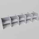 Steelcase Avenir Fabric Panel Workstation - Straight - Set of 10 - White Frame / Gray Panel / 53" / 48W x 30D