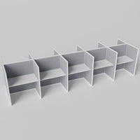 Steelcase Avenir Fabric Panel Workstation - Straight - Set of 10 - White Frame / Gray Panel / 53" / 48W x 30D