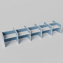 Steelcase Avenir Fabric Panel Workstation - Straight - Set of 10 - White Frame / Blue Panel / 42" / 48W x 30D