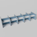 Steelcase Avenir Fabric Panel Workstation - Straight - Set of 10 - Gray Frame / Blue Panel / 42" / 48W x 30D