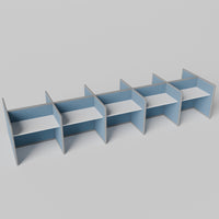 Steelcase Avenir Fabric Panel Workstation - Straight - Set of 10 - Gray Frame / Blue Panel / 42" / 48W x 30D