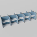 Steelcase Avenir Fabric Panel Workstation - Straight - Set of 10 - Gray Frame / Blue Panel / 53" / 48W x 30D