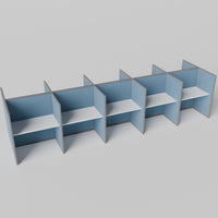 Steelcase Avenir Fabric Panel Workstation - Straight - Set of 10 - Gray Frame / Blue Panel / 53" / 48W x 30D