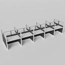 Knoll Reff Glass Panel Workstation - Straight - Set of 10 - White Frame / Black Panel / 65" / 60W x 30D