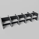 Steelcase Avenir Fabric Panel Workstation - Straight - Set of 10 - White Frame / Black Panel / 53" / 48W x 30D