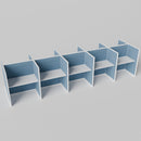 Steelcase Avenir Fabric Panel Workstation - Straight - Set of 10 - White Frame / Blue Panel / 53" / 48W x 30D