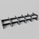 Steelcase Avenir Fabric Panel Workstation - Straight - Set of 10 - White Frame / Black Panel / 42" / 48W x 30D