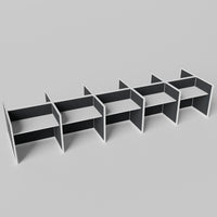 Steelcase Avenir Fabric Panel Workstation - Straight - Set of 10 - White Frame / Black Panel / 42" / 48W x 30D