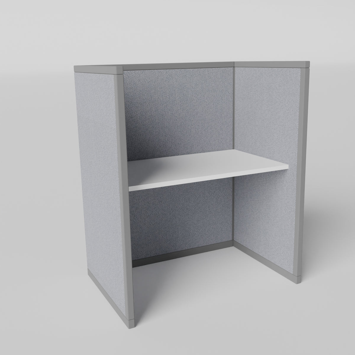 Steelcase Avenir Fabric Panel Workstation - Straight - Individual - Gray Frame / Gray Panel / 53" / 48W x 30D