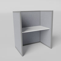 Steelcase Avenir Fabric Panel Workstation - Straight - Individual - Gray Frame / Gray Panel / 53" / 48W x 30D