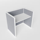 Steelcase Avenir Fabric Panel Workstation - Straight - Individual - White Frame / Gray Panel / 42" / 48W x 30D
