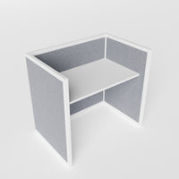Steelcase Avenir Fabric Panel Workstation - Straight - Individual - White Frame / Gray Panel / 42" / 48W x 30D