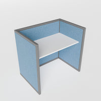 Steelcase Avenir Fabric Panel Workstation - Straight - Individual - Gray Frame / Blue Panel / 42" / 48W x 30D