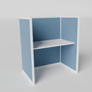 Steelcase Avenir Fabric Panel Workstation - Straight - Individual - White Frame / Blue Panel / 53" / 48W x 30D
