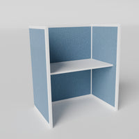 Steelcase Avenir Fabric Panel Workstation - Straight - Individual - White Frame / Blue Panel / 53" / 48W x 30D