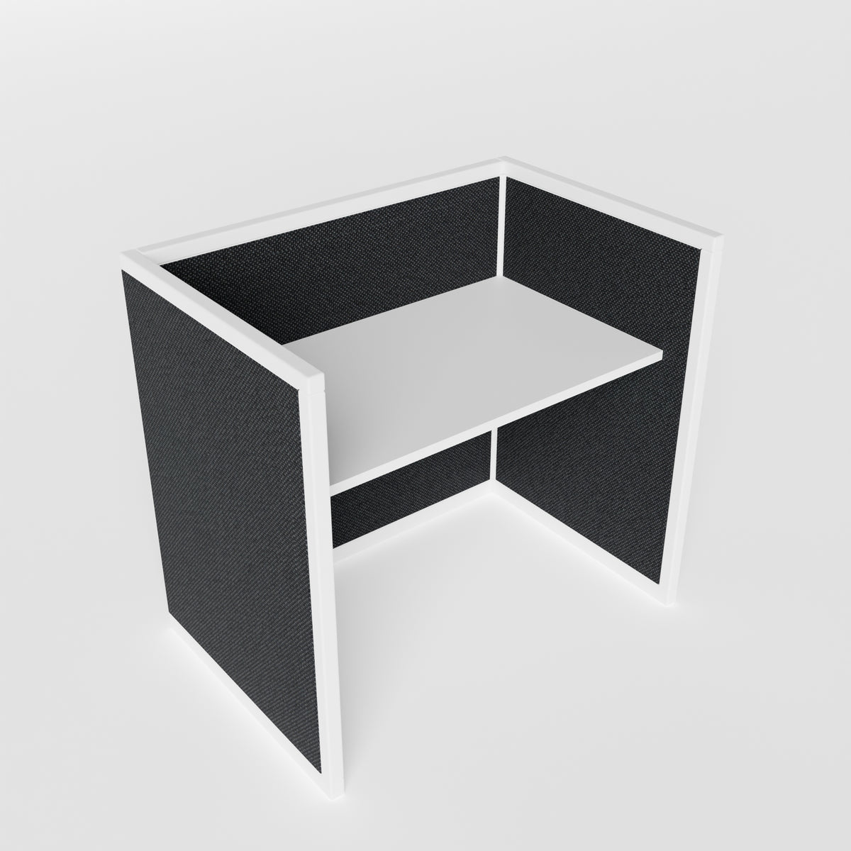 Steelcase Avenir Fabric Panel Workstation - Straight - Individual - White Frame / Black Panel / 42" / 48W x 30D