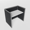 Steelcase Avenir Fabric Panel Workstation - Straight - Individual - Gray Frame / Black Panel / 42" / 48W x 30D