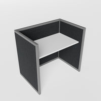 Steelcase Avenir Fabric Panel Workstation - Straight - Individual - Gray Frame / Black Panel / 42" / 48W x 30D
