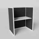 Steelcase Avenir Fabric Panel Workstation - Straight - Individual - White Frame / Black Panel / 53" / 48W x 30D