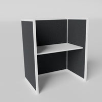 Steelcase Avenir Fabric Panel Workstation - Straight - Individual - White Frame / Black Panel / 53" / 48W x 30D