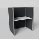 Steelcase Avenir Fabric Panel Workstation - Straight - Individual - Gray Frame / Black Panel / 53" / 48W x 30D