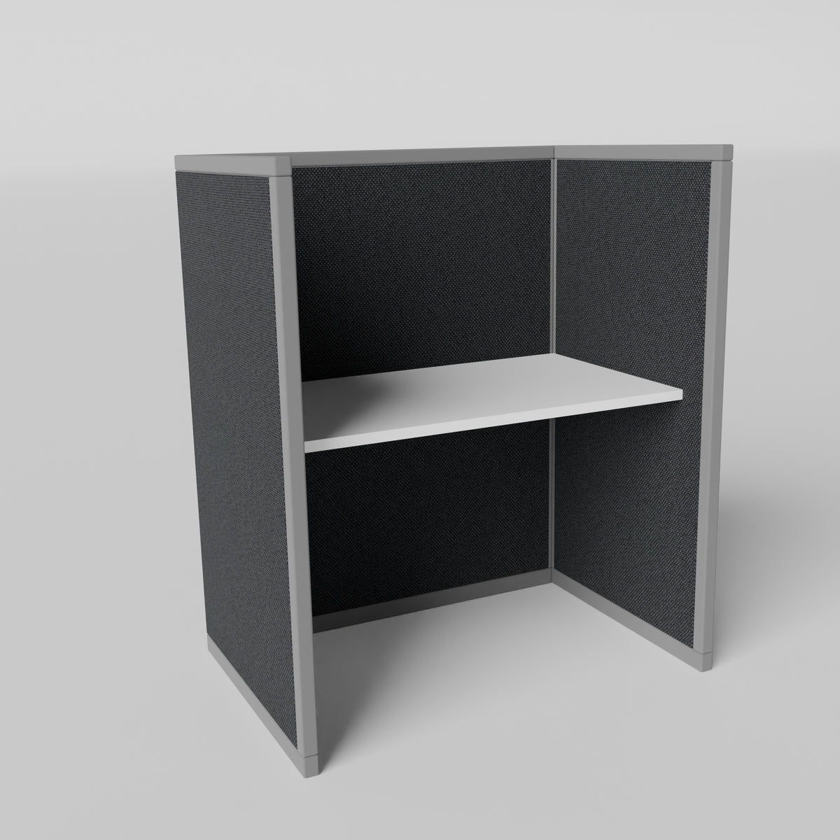 Steelcase Avenir Fabric Panel Workstation - Straight - Individual - Gray Frame / Black Panel / 53" / 48W x 30D