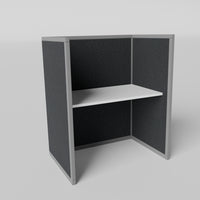 Steelcase Avenir Fabric Panel Workstation - Straight - Individual - Gray Frame / Black Panel / 53" / 48W x 30D