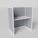 Steelcase Avenir Fabric Panel Workstation - Straight - Individual - White Frame / Gray Panel / 53" / 48W x 30D