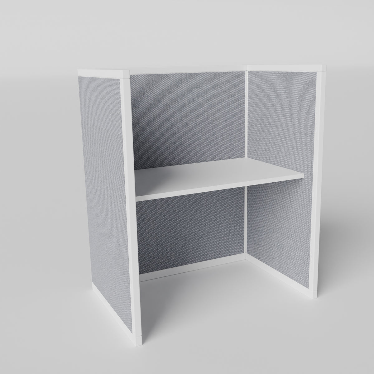 Steelcase Avenir Fabric Panel Workstation - Straight - Individual - White Frame / Gray Panel / 53" / 48W x 30D