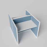 Steelcase Avenir Fabric Panel Workstation - Straight - Set of 2 - White Frame / Blue Panel / 42" / 48W x 30D