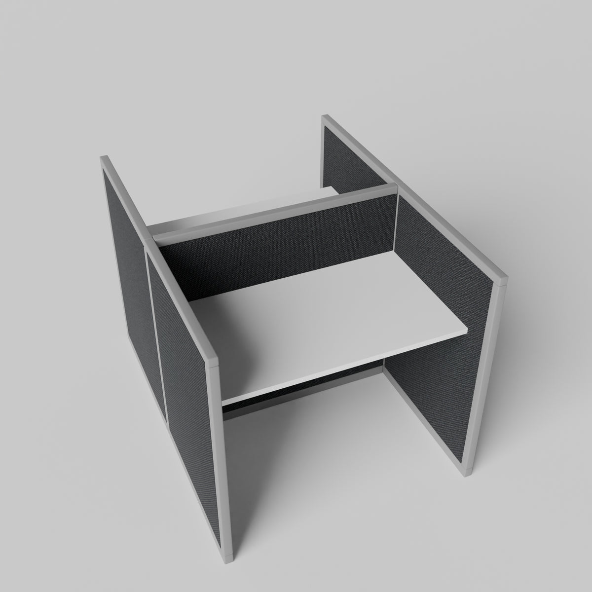 Steelcase Avenir Fabric Panel Workstation - Straight - Set of 2 - Gray Frame / Black Panel / 42" / 48W x 30D