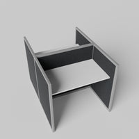 Steelcase Avenir Fabric Panel Workstation - Straight - Set of 2 - Gray Frame / Black Panel / 42" / 48W x 30D
