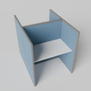 Steelcase Avenir Fabric Panel Workstation - Straight - Set of 2 - Gray Frame / Blue Panel / 53" / 48W x 30D