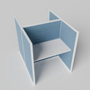 Steelcase Avenir Fabric Panel Workstation - Straight - Set of 2 - White Frame / Blue Panel / 53" / 48W x 30D