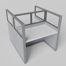 Knoll Reff Glass Panel Workstation - Straight - Set of 2 - Gray Frame / Gray Panel / 65" / 60W x 30D