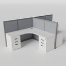 Steelcase Avenir Fabric Panel Workstation - L-Shaped - Set of 2 - Gray Frame / Gray Panel / 53" / 7' x 7'